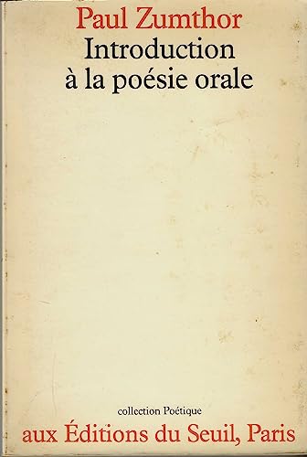 9782020064095: Introduction à la poésie orale