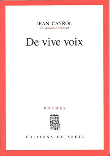 De Vive Voix. Poèmes