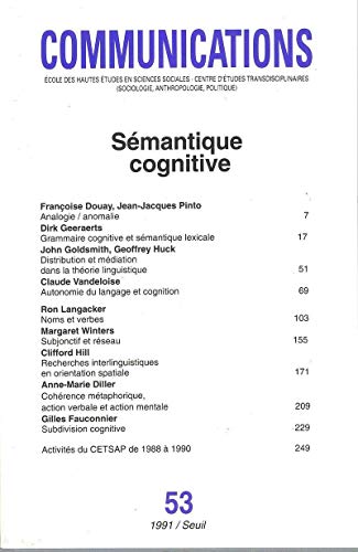 Revue communications n.53 : séemantique cognitive