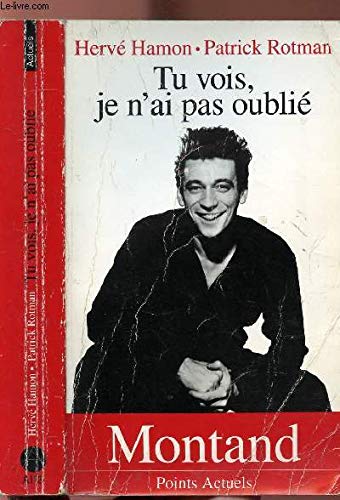 Stock image for Tu vois, je n'ai pas oubli - Montand for sale by Librairie Le Nord