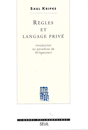 Beispielbild für Règles et Langage privé. Introduction au paradoxe zum Verkauf von Gallix