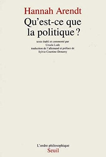 Qu'est-ce que la politique ? (9782020217699) by Arendt, Hannah