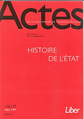 9782020314671: Actes de la recherche en sciences sociales, n 116-117: Histoire de l'Etat (Actes de la recherche en scien, 16)