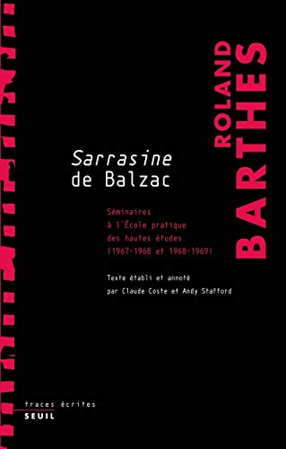 9782020618526: Sarrasine de Balzac: Sminaires  l'cole pratique des hautes tudes (1967-1968 et 1968-1969)