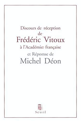 Stock image for Discours de rception de Frdric Vitoux  l'Acadmie franaise for sale by medimops
