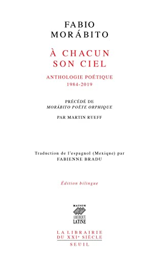 Beispielbild fr A chacun son ciel. Anthologie potique. 1984-2019 zum Verkauf von Ammareal