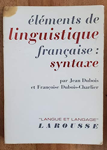 Stock image for ldents de linguistique franaise: syntaxe. for sale by Yushodo Co., Ltd.