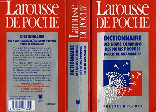 Beispielbild fr Larousse De Poche: Dictionnaire des noms communs, des noms propres, pr cis de grammair zum Verkauf von WorldofBooks