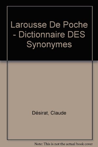9782033201715: Larousse De Poche - Dictionnaire DES Synonymes