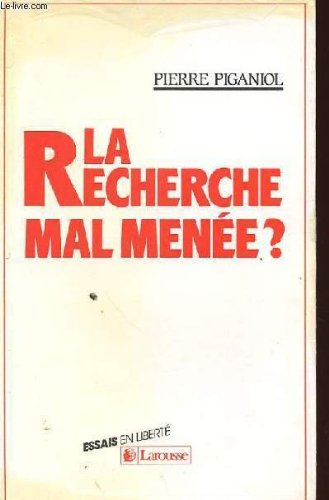 Imagen de archivo de LA RECHERCHE MAL MENEE ? a la venta por Librairie rpgraphic