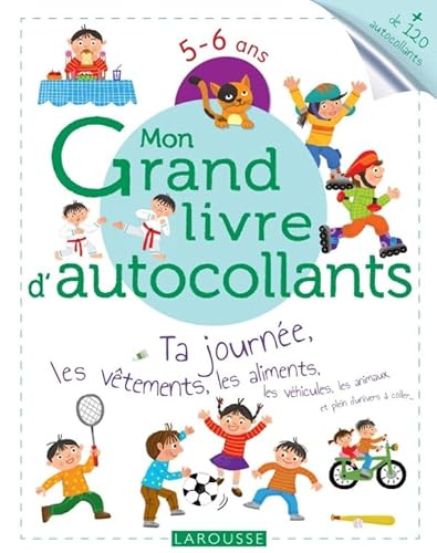 9782035870131: Mon grand livre d'autocollants 5-6 ans: Ta journe, les vtements, les aliments, les vhicules, les animaux, et plein d'univers  coller...