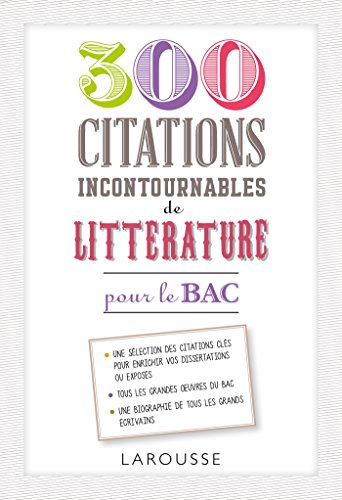 Beispielbild fr 500 Citations Incontournables De Littrature Pour Le Bac zum Verkauf von RECYCLIVRE