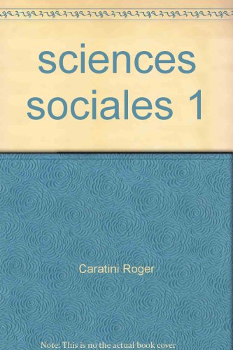 Imagen de archivo de sciences sociales 1 a la venta por Librairie Th  la page