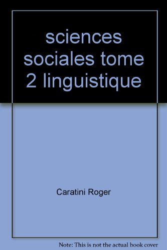 Imagen de archivo de sciences sociales tome 2 linguistique a la venta por Librairie Th  la page