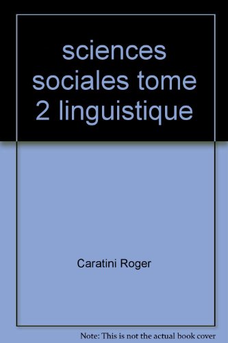 Stock image for sciences sociales tome 2 linguistique for sale by Librairie Th  la page