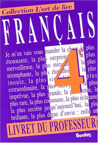 Stock image for Franais 4e : Livre Du Professeur for sale by RECYCLIVRE
