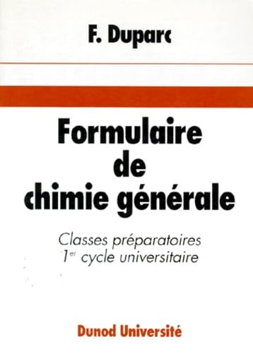 Beispielbild fr Formulaire de chimie generale zum Verkauf von medimops