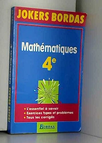 Stock image for JOKE.401 MATHS 4E 96 (Ancienne Edition) for sale by Ammareal