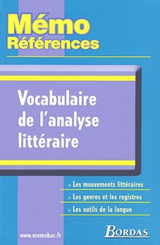 Stock image for Vocabulaire de l'analyse littraire for sale by Ammareal