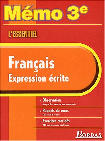 Beispielbild fr MEMO ESSENTIEL EXPRESSION ECRITE 3E (Ancienne Edition) zum Verkauf von Ammareal
