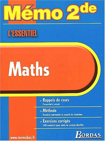 Beispielbild fr MEMO ESSENTIEL MATHS 2NDE (Ancienne Edition) zum Verkauf von Ammareal