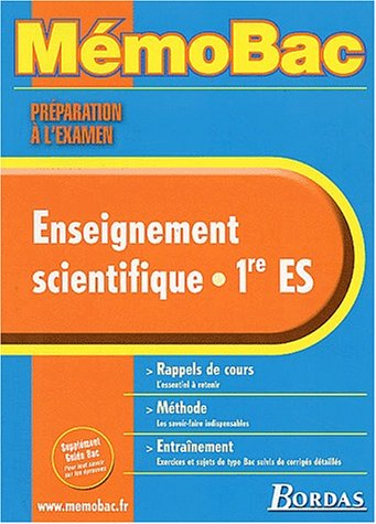 Beispielbild fr MEMO PREPA.EXAM. ENSEIGN.SCIENT.1ERE ES (Ancienne Edition) zum Verkauf von Ammareal