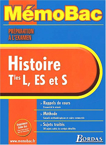Beispielbild fr Histoire Terminale L, ES Et S - Prparation  L'examen zum Verkauf von Librairie La MASSENIE  MONTOLIEU