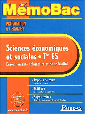 Beispielbild fr MEMO PREPA.EXAM. ECONOMIE TERM. ES (Ancienne Edition) zum Verkauf von Ammareal