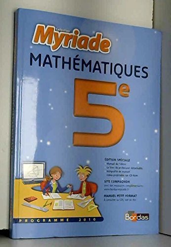 9782047326565: mathematiques 5eme- collection myriade