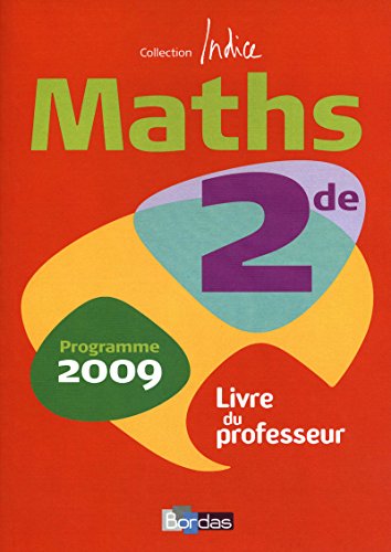 9782047327210: Maths 2e: Livre du professeur, programme 2009