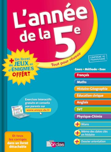 9782047351253: L'anne de la 5e - Spcial vacances : livret de jeux offert !