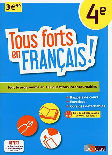 Imagen de archivo de Tous forts en Franais 4e Nicolas, Franoise et Vayssires, Frdrique a la venta por BIBLIO-NET