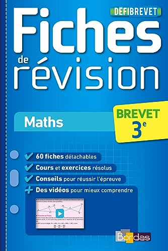 Imagen de archivo de DfiBrevet - Fiches de rvision - Maths 3e Romet, Jean-Luc a la venta por BIBLIO-NET