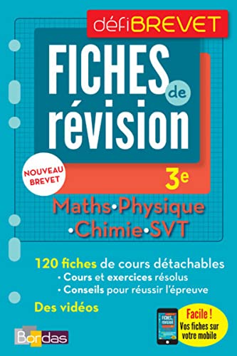 Beispielbild fr Maths, Physique Chimie, Svt, 3e : Fiches De Rvision : Nouveau Brevet 2018 zum Verkauf von RECYCLIVRE