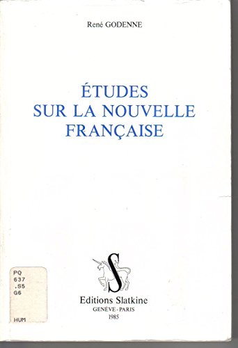 Beispielbild fr Etudes sur la nouvelle franaise zum Verkauf von medimops