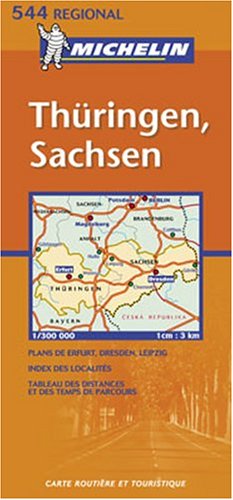 Michelin Germany Mideast - Thuringen/Sachsen Map No. 544 (9782061008805) by Michelin