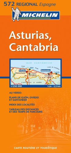 Imagen de archivo de Michelin Map 572 Regional Spain Asturias, Cantabria: No. 572 a la venta por WorldofBooks