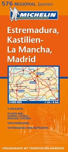 Spanien 1 : 400 000. Estremadura, Kastilien - La Mancha, Madrid (Michelin-Karten)