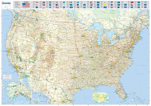 9782061009970: MAPA TUBO U.S.A (FISICO): Wall Map (Michelin Wall Maps)