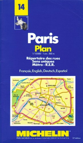 Beispielbild fr Paris Plan: Repertoire Des Rues Sens Uniques Metro R.E.R./Francais, English, Deutsch, Espanol (No 14) zum Verkauf von WorldofBooks