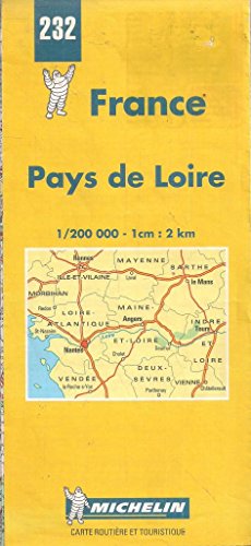 9782067002326: Michelin Pays de Loire, France Map No. 232 (Michelin Maps & Atlases)