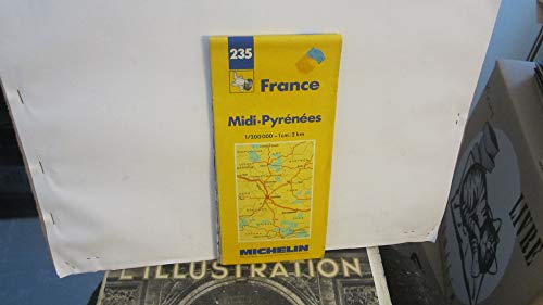 9782067002357: Michelin Midi-Pyrenees, France Map No. 235 (Michelin Maps & Atlases)