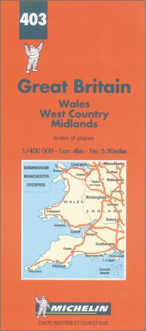 Stock image for Michelin Wales/West Country/Midlands, Great Britain Map No. 403 (Michelin Maps & Atlases) for sale by Half Price Books Inc.