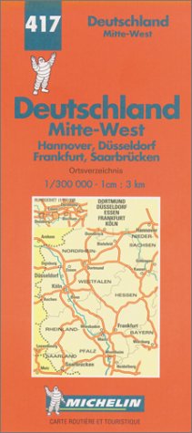 9782067004177: Michelin Germany Midwest Map No. 417 (Michelin Maps & Atlases) (Michelin Map, 417)