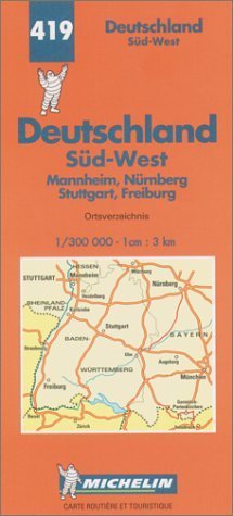9782067004191: Michelin Germany Southwest Map No. 419 (Michelin Maps & Atlases) (Michelin Map, 419)