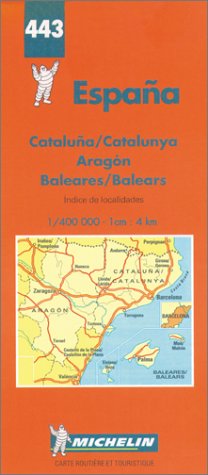 Michelin Map : Espagne Nord-Est Baleares : North East Spain : Espana Cataluna/Catalunya Aragon Baleares/Balears # 443 - Michelin-travel-publications-pneu-michelin