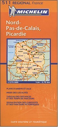 Beispielbild fr Michelin Map 511 Regional France. Nord-Pas-de-Calais, Picardie: No.511 zum Verkauf von WorldofBooks