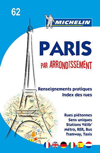 9782067150522: Michelin Map Paris by Arrondissements (saddle-stitched) No. 62 (Maps/City (Michelin))