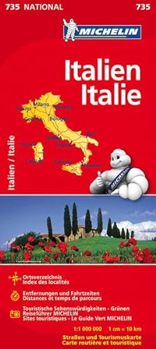 9782067171480: Nationalkarte Italien 1 : 1 000 000: Ortsverzeichnis, Entfernungen und Fahrzeiten,Touristische Sehenswrdigkeiten