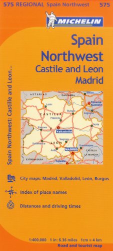 Spain Northwest: Castile and Leon / Madrid (Michelin Regional Maps, No. 575) (9782067175167) by Michelin